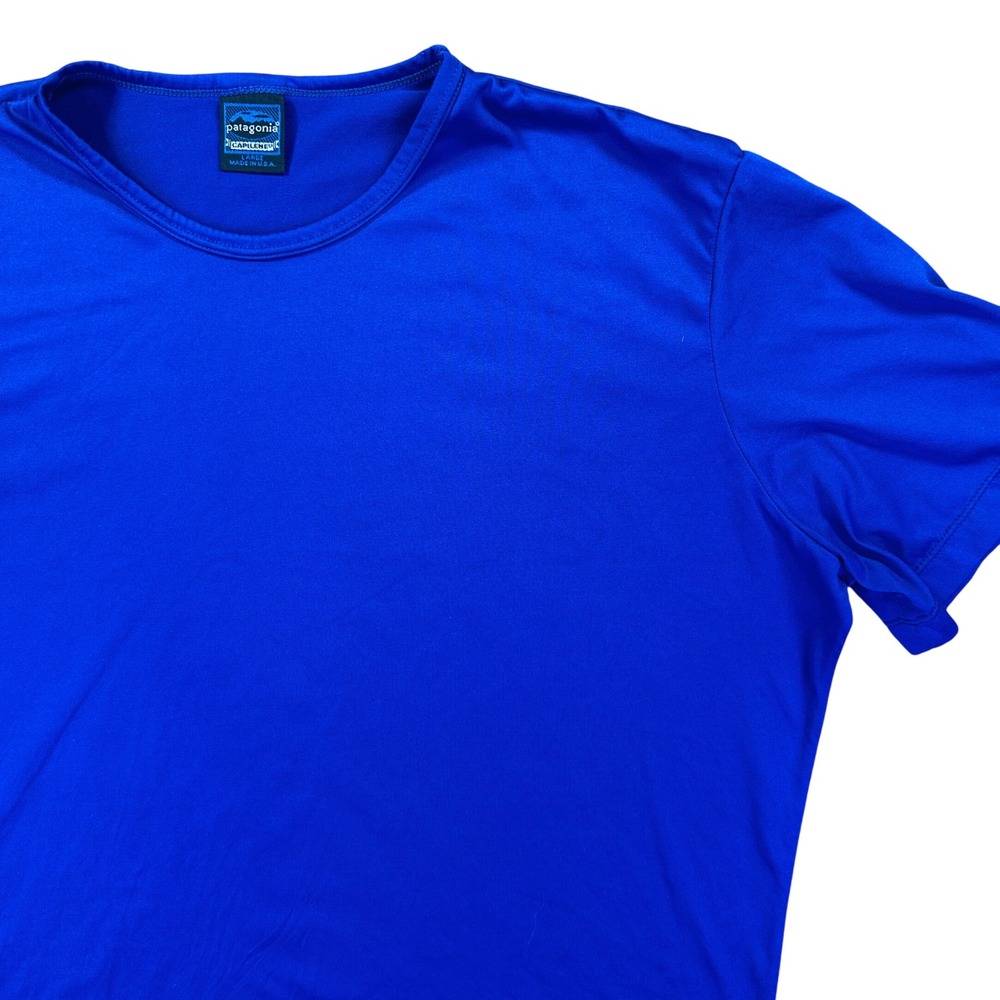 Patagonia Capilene Cool Trail Shirt Mens L Blue BaseLayer USA Lightweight Active
